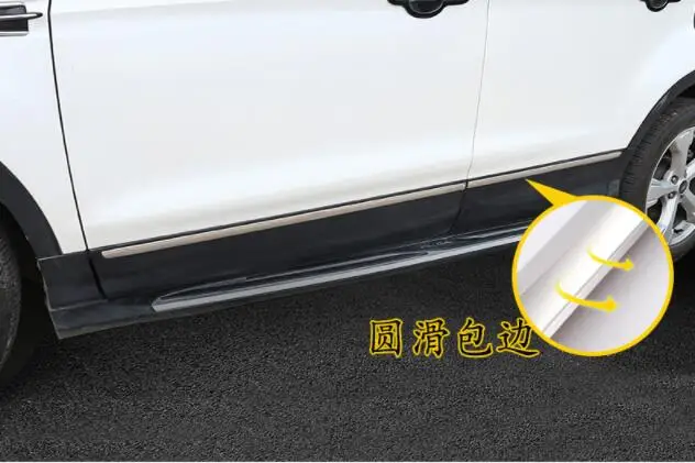 13-19 для Ford Kuga Escape дверная декоративная планка Модифицированная дверная боковая панель для предотвращения столкновений корпус из нержавеющей стали яркая Планка Аксессуары