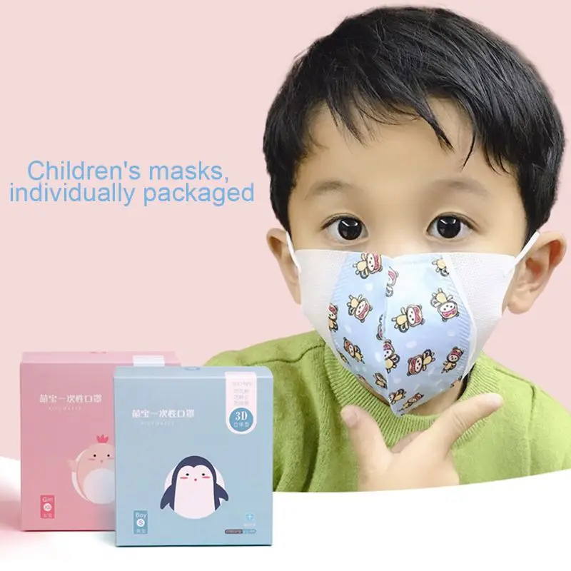 

30Pcs 3 Layers Disposable Mouth Mask Non-Woven Earloop Mouth-Muffle Anti-Fog Protective Respirator for Kids Outdoor