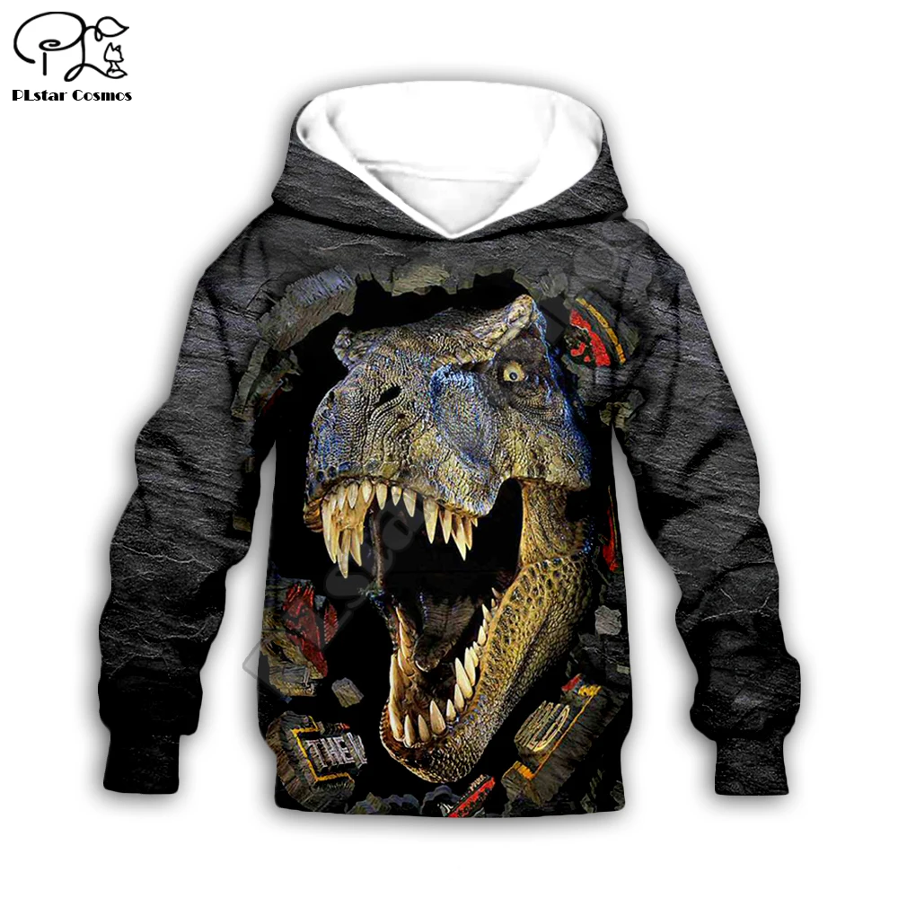 

Детский комплект одежды, толстовка с капюшоном и 3D-принтом динозавров для мальчиков и девочек, Мультяшные толстовки, топ и штаны для малышей, куртка на молнии