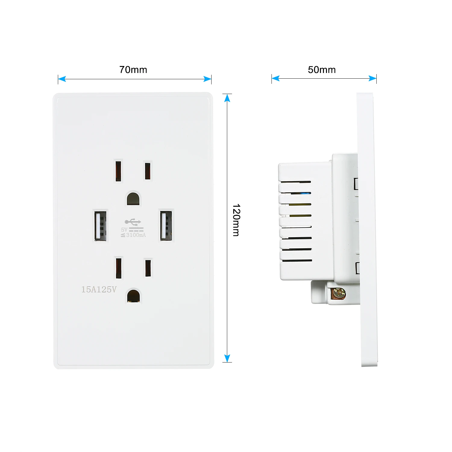 3.1A/4.2A настенная розетка, двойной USB порт, адаптер питания, розетки, панель, универсальная устойчивая дуплексная розетка