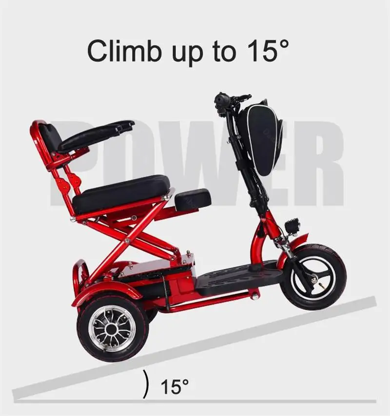 Smart Electric Scooter Tricycle 3 Wheels Electric Scooters 48V 20AH 80KM Portable Folding Electric Scooter For ElderlyDisabled (6)