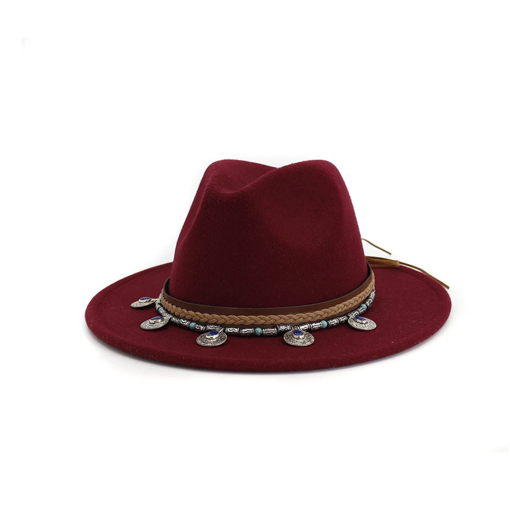 Новая модная женская и Мужская шерстяная шляпа Fedora для джентльмена элегантная женская широкая джазования с полями шляпа церковная Панама