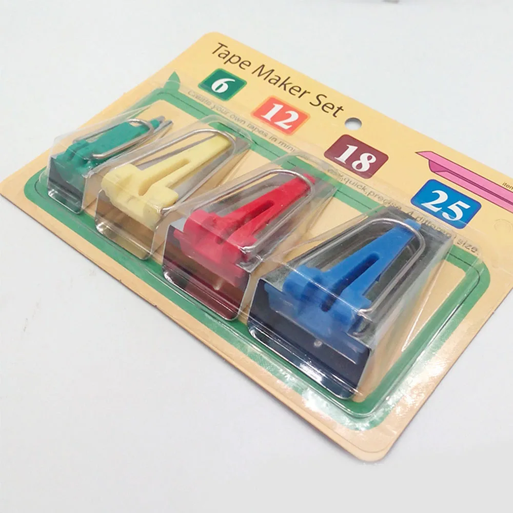 4ピース セット6 12 18 25ミリメートル生地バイアステープメーカーパッチワーク縫製プラスチックエッジクリップキルティングパッチワークツールヘミングクラフトニット Sewing Tools Accessory Aliexpress