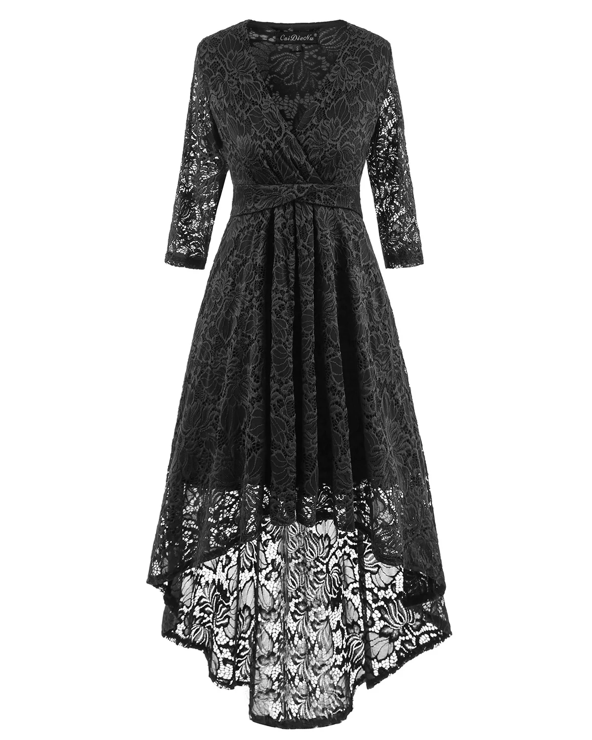 new hot explosion temperament V-neck slim lace seven-point sleeve dress woman S-2XL