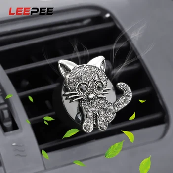 

LEEPEE Diamond Cat Auto Outlet Air Freshener Car Aroma Diffuser Air Conditioner Adornment Clip Car Air Vent Perfume