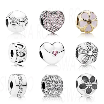 

New Fashion Personality Wild 925 Sterling Silver Peg Clip Daisy Clip Diy Bracelet Luxury Valentine's Day Couple Best Gift