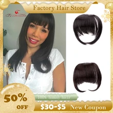 Ty.Hermenlisa Clip In Bang Hair Extensions Fringe Fake Hairpiece False Bangs Human Hair Factory Clip-on Hair Clearance Price