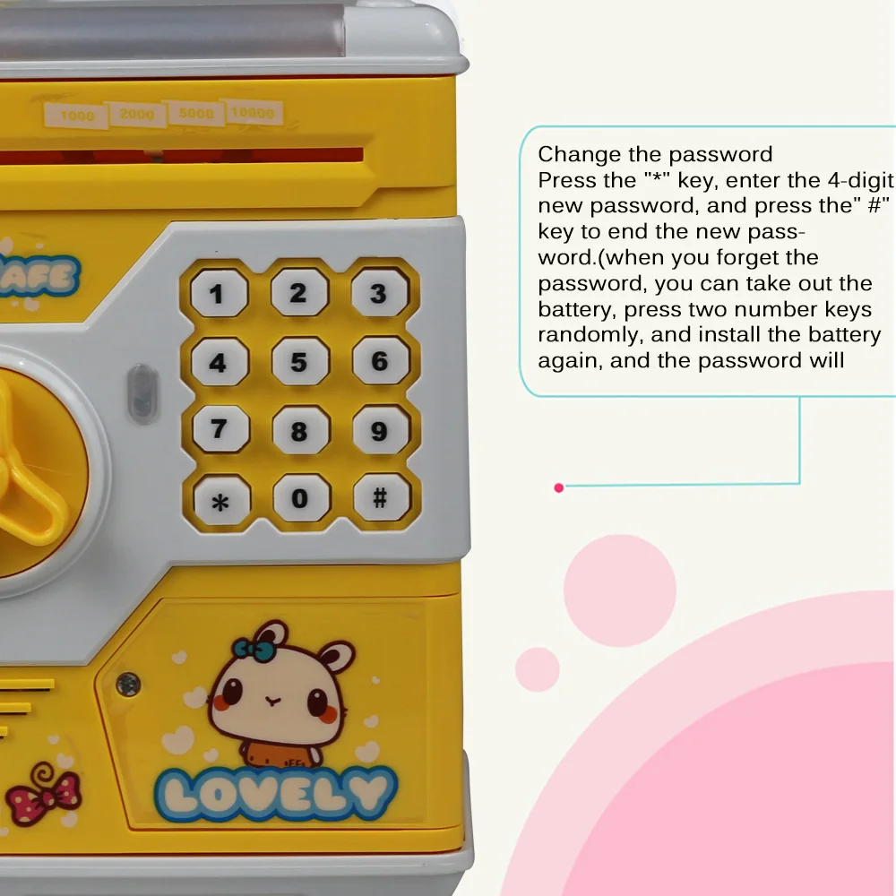 Halloween Present Children Cartoon ATM Piggy Bank Password Cash Coin Can Money Bank With RGB Light Birthday Toy Gifts Christmas