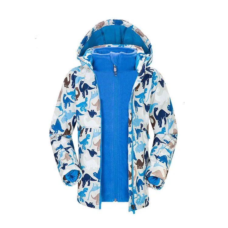 Benemaker Waterproof Outdoor Jackets For Boy Girl Animal Coats Fleece Winter Windbreaker 2PC Outerwear For Children YJ160