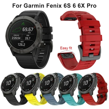 

20 22mm 26mm Easyfit Quick Release Smart Wristband Bracelet Silicone Strap for Garmin Fenix 6X 6 6S Pro 5 5X 5S Plus Watch Band