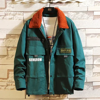 

JANPAN Style Bigger Pocket Patchwork 2020 Spring Autumn Jacket Men Streetwear Punk Bomber Clothes Plus Asian Size M-5XL