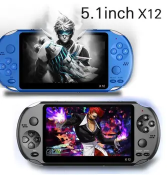 

X12 5.1 inch Handheld Game Video Player Game Consoles with Double Rocker Built-in 2500 Games Support TF Card