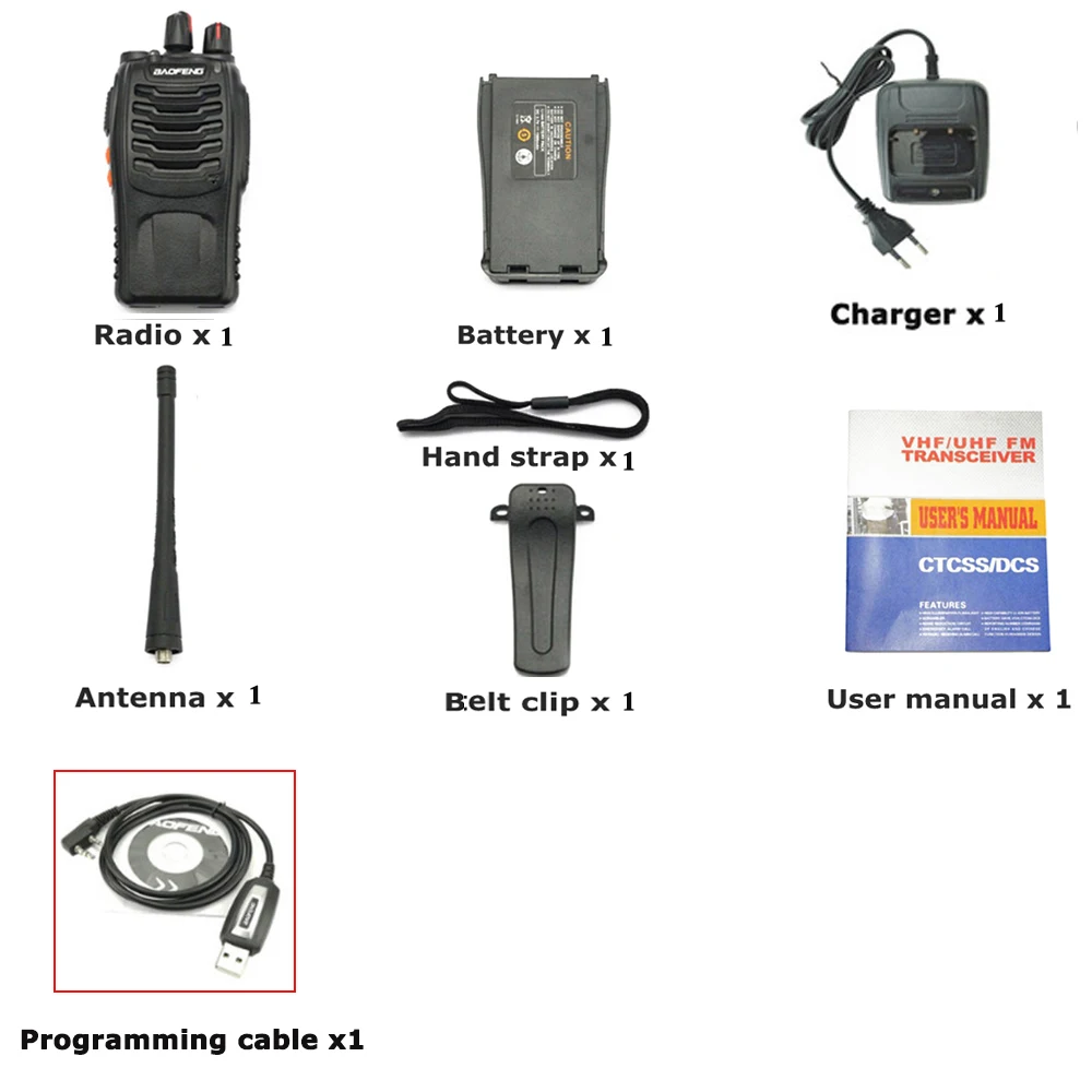 Baofeng двухстороннее радио BF-888S UHF 400-470MHz 16 канальный удобная портативная рация Портативный радиопередатчик - Цвет: add cab