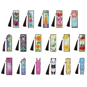 

5D DIY Special Shaped Diamond Painting Leather Bookmark Book Mark Embroidery Art