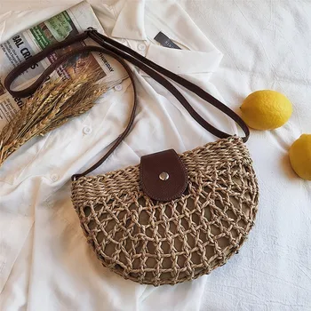 

DikizFly Straw Crossbody Bags Women 2020 Fashion Desiger Female Handbag Beach Bag Summer Rattan Shoulder Bag Woven Purse Bohemia