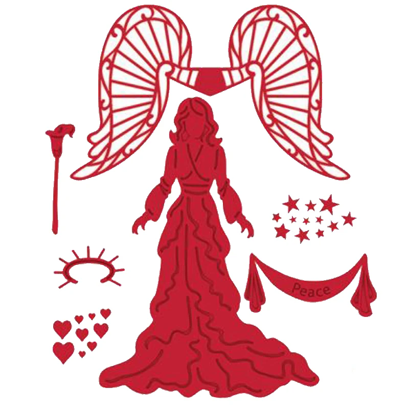Рождественское слово NOEL Goddess Angel металлические режущие штампы для DIY Скрапбукинг альбом ремесленные товары, карточка делая