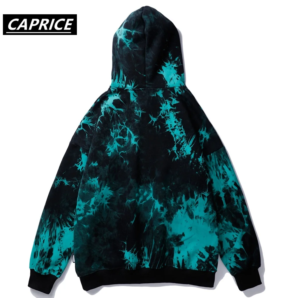 Длинная мужская толстовка с вышивкой Tie Dye уличная одежда 2019 зимняя карманами