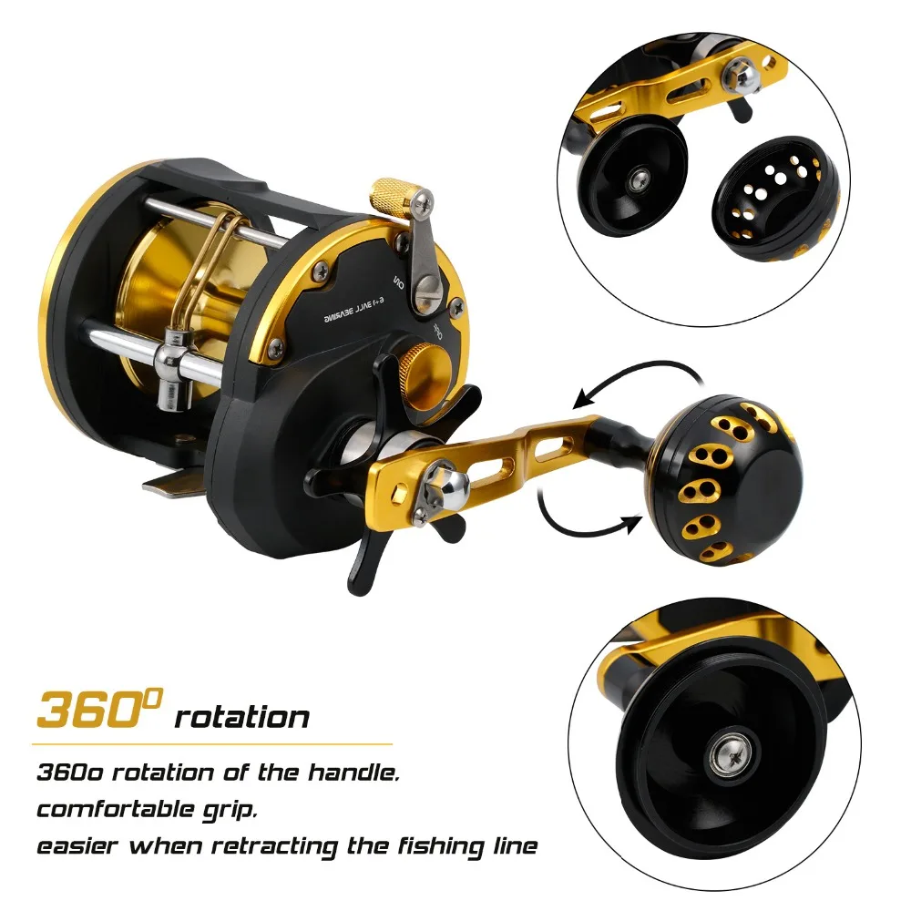 Sougayilang 6+1BB Strong Trolling Fishing Reel Right Hand Casting Sea Spinning Fishing Reel Baitcasting Reel Coil Fishing Tool
