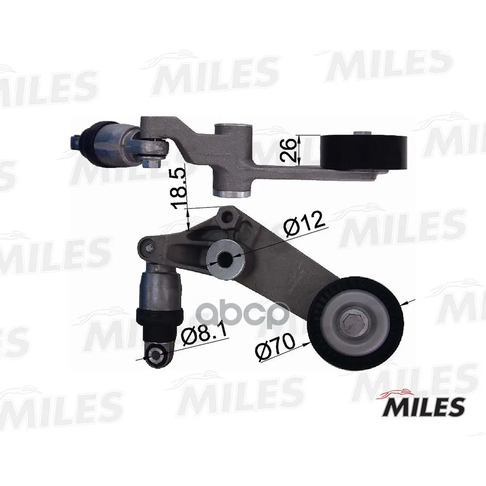 Натяжитель Ремня Приводного Toyota Avensis/Rav 4/Corolla 1.4-1.8 Miles Ag00310 Miles арт. AG00310