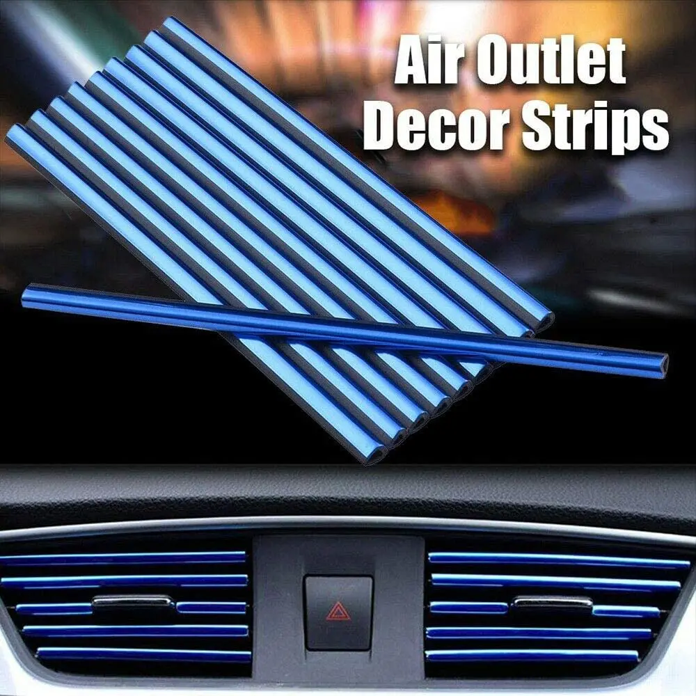 Diy Air Vent Cover|20cm Chrome Pvc Car Air Vent Trim Strips - 10