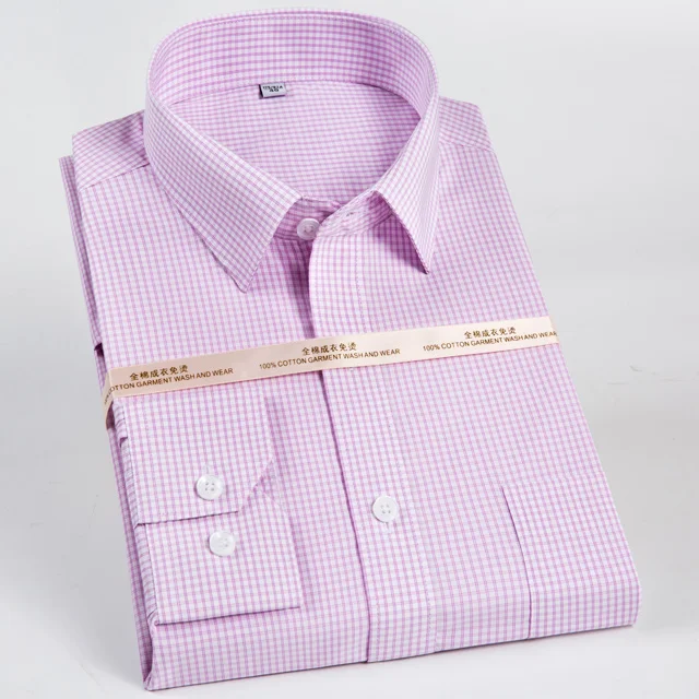 Синяя клетчатая рубашка из чистого хлопка, Высококачественная брендовая качественная удобная ткань, осенняя мужская деловая рубашка с длинным рукавом - Цвет: 1812