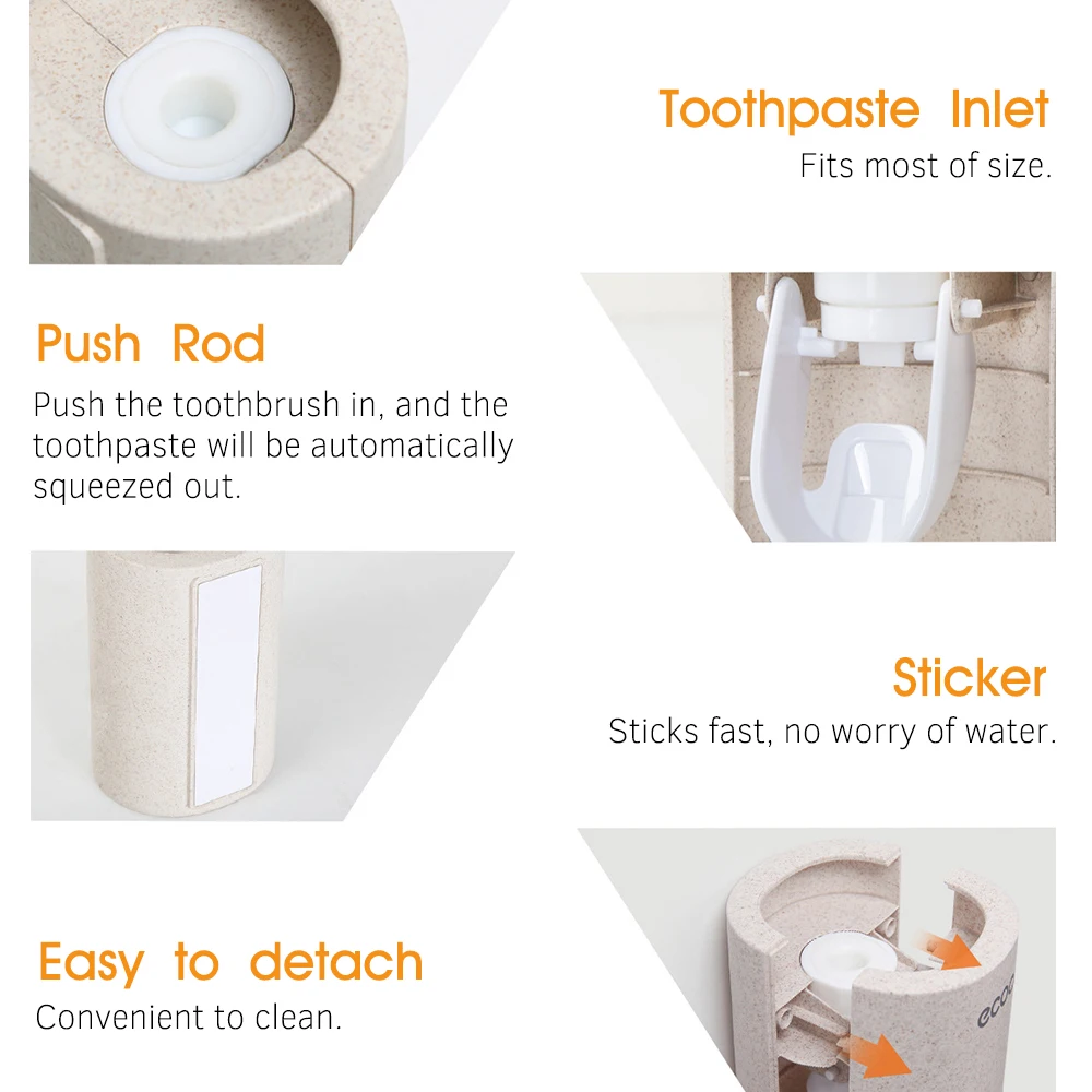 Automatic Toothpaste Dispenser Dust-proof Toothbrush Holder Wall Mount Stand Bathroom Accessories Set Toothpaste Squeezers Tooth