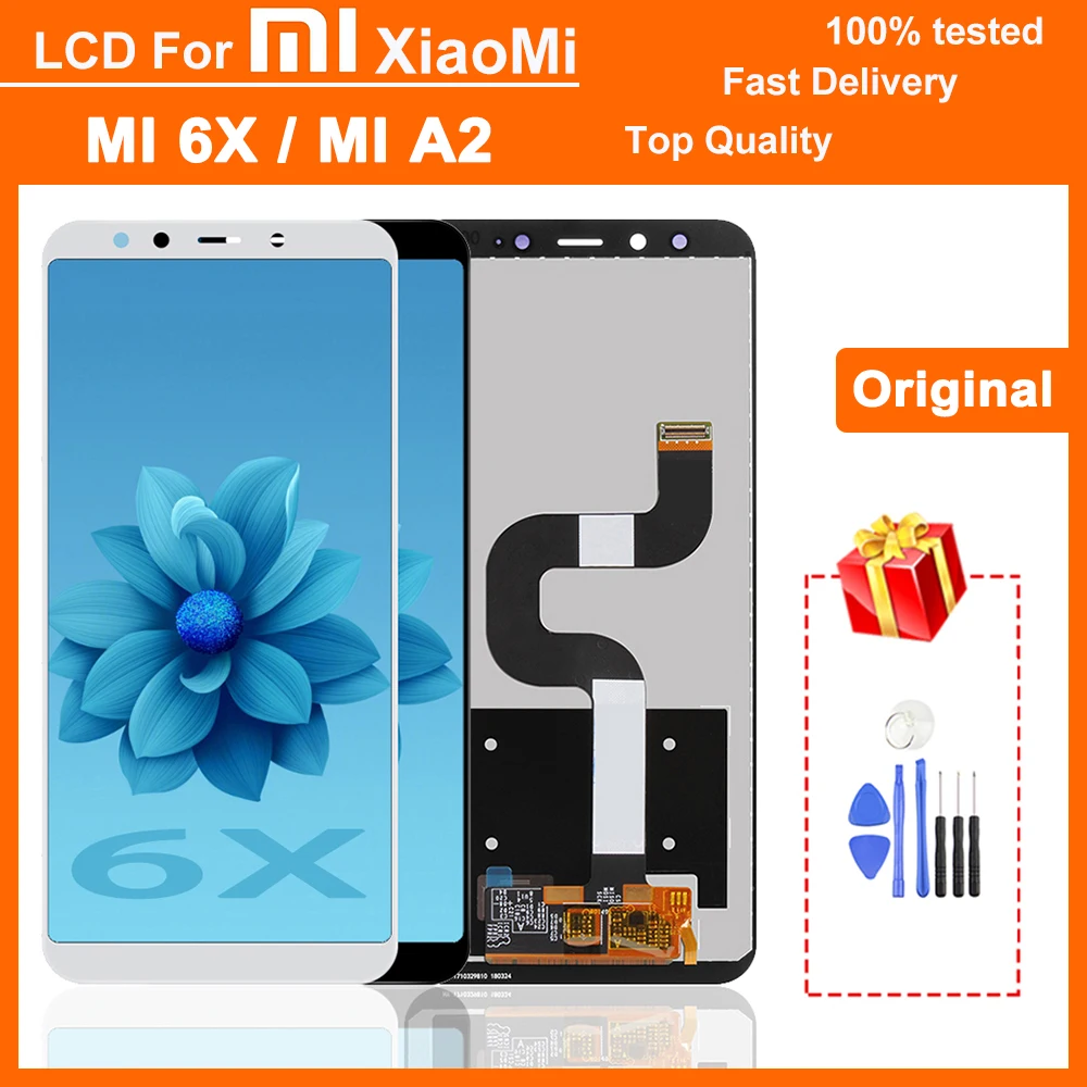 Pantalla LCD Original de 5,99 pulgadas para Xiaomi Mi A2, montaje de digitalizador con pantalla táctil con marco
