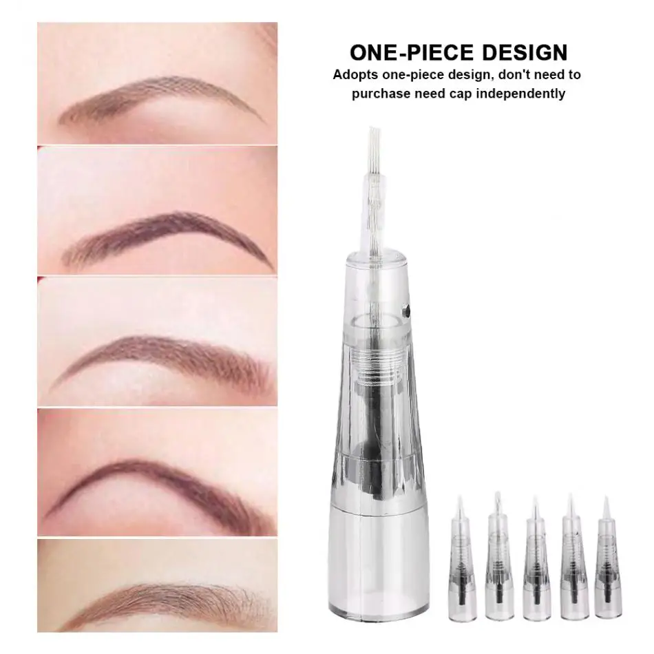 10Pcs Makeup Microblading Needles Eyebrow Lip Tattoo Needle Cartridges Semi Body Permanent Makeup Accessories 1P/3P/5P/5F/7F