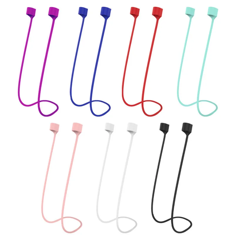 Anti-Lost Silicone Earphone Rope Holder Cable For Apple iphone X 8 7 AirPods Wireless Bluetooth Headphone Neck Strap Cord String |