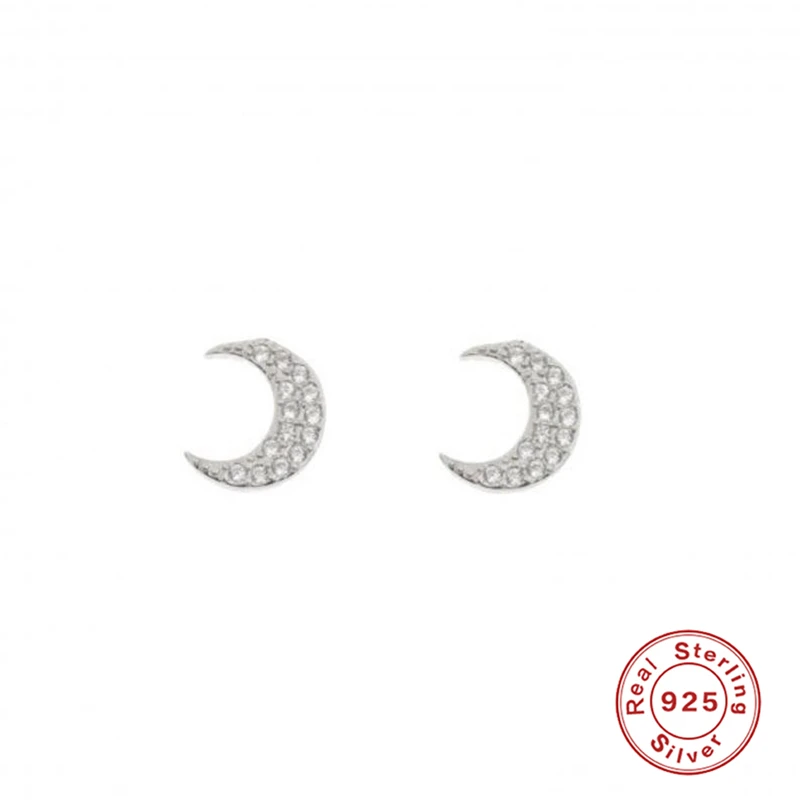 Shape 6 925 пробы, серебряные серьги для женщин, золотые, лунные, циркониевые серьги для девушек, маленькие серьги для пирсинга, женские серьги в форме сердца Z5 - Окраска металла: Shape 6