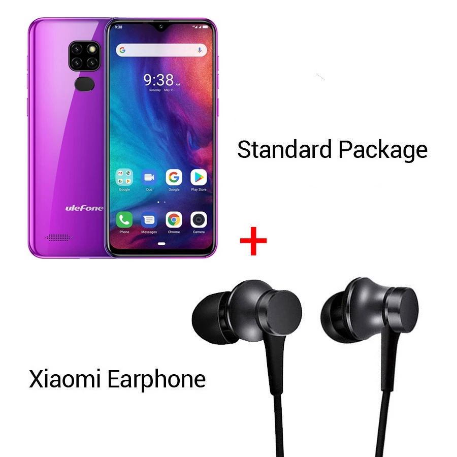 Ulefone Note 7P смартфон Android 9,0 четырехъядерный 3500 мАч 6,1 дюймов экран капли воды 3 ГБ+ 32 Гб мобильный телефон - Цвет: Purple N Earphone