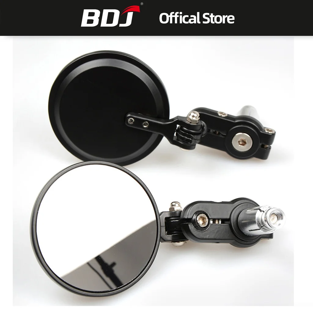 BDJ Handlebar End Mirrors CNC Motorcycle Rearview Side Mirror for Cafe Racer Clubman Sportster Chopper