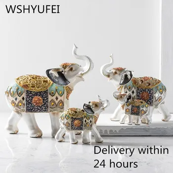 

1pcs artificial resin elephant crafts mother and child decoration home living room European-style wedding decoration elephant