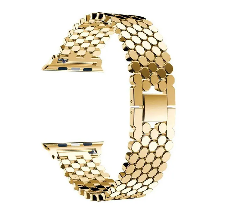 Роскошные Нержавеющая сталь ремешок для наручных часов для Apple Iwatch 1/2/3/4 раскладывающаяся застежка, сменный ремешок для наручных часов ремень ремешки на запястья длиной 38 мм 40 мм 42 44 мм