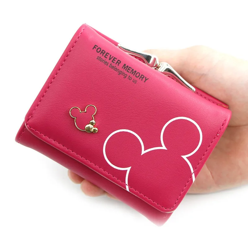 2020 gran oferta más Bolsa femenina de moda lindo cartera diseño rojo cerrojo monedero dulce titular de la tarjeta de crédito de las mujeres, cuero