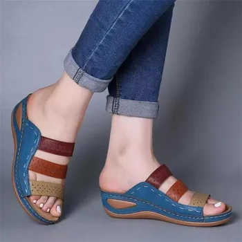 

Women Platform Wedge Sandals 2020 Summer Ladies Open Toe Outdoor Casual Comfortable Sandals Female Stitching Shoes Big Size 43