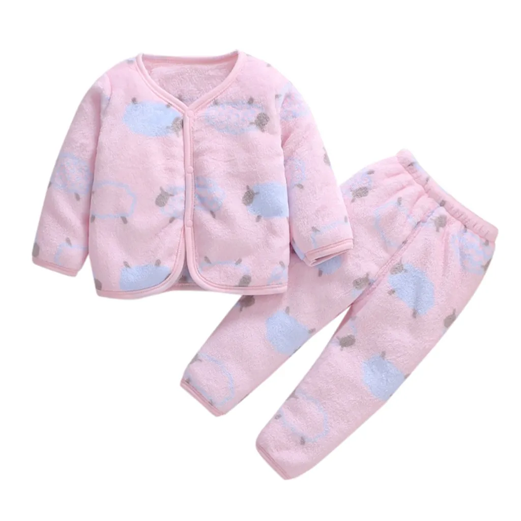 Одежда для маленьких девочек; флисовый плотный теплый топ; комплект со штанами; Пижама; одежда для сна; детская зимняя одежда; хлопковая одежда с длинными рукавами; roupa infantil