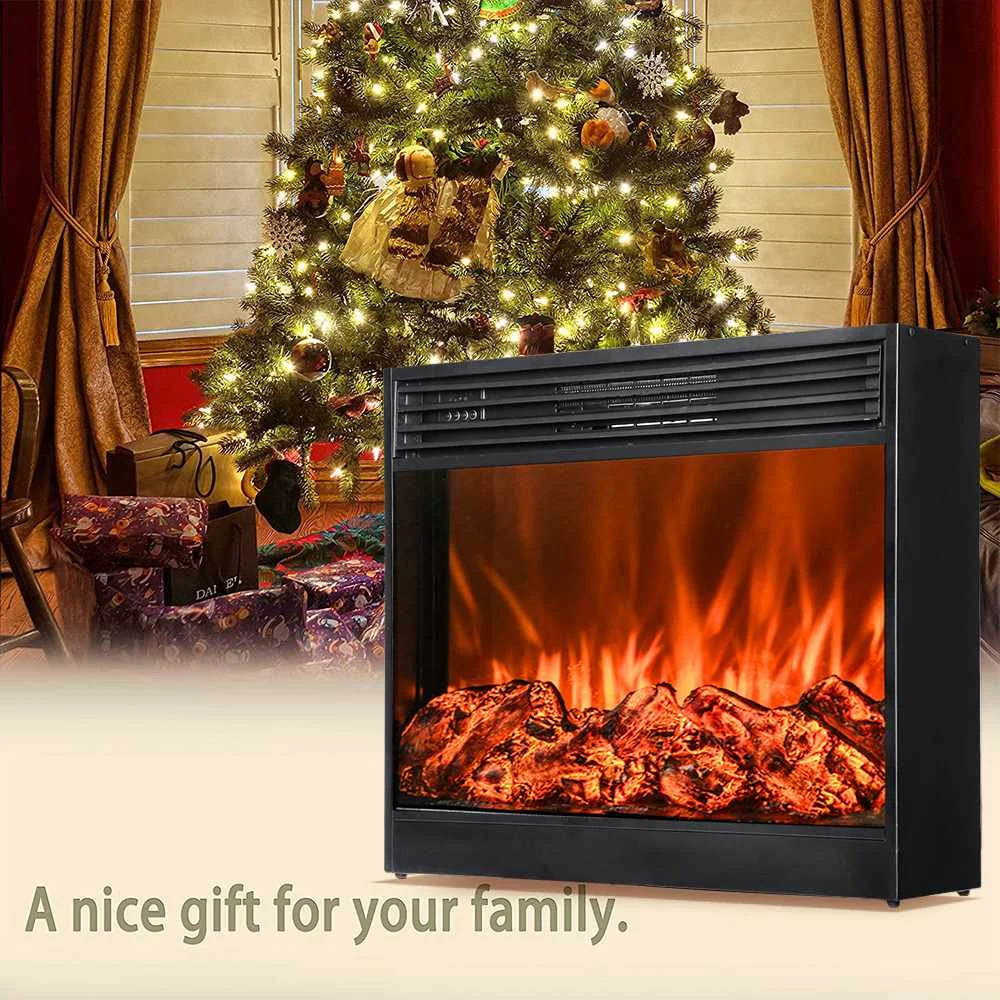 US $147.68 110V220V Wall Mount Electric Fireplace 3D Fire Electric Heater with Remote Control Adjustable Heat Tabletop Indoor Space Heater