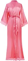 2019 New Silk Satin Lace Robes Bridesmaid Bride Robes Wedding Long Robe Bathrobe Womens Robe Lingerie Robe - Image 3
