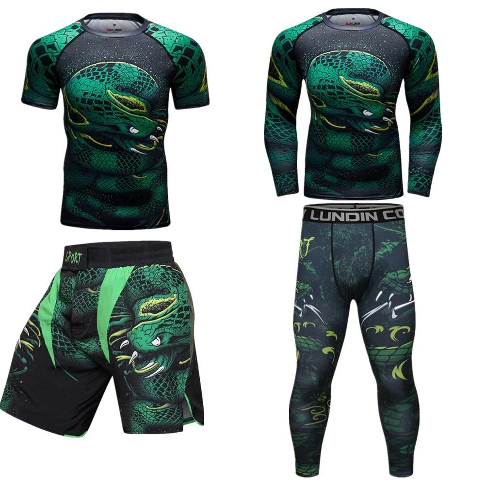 Bjj-Rashguard-For-Men-MMA-Jiu-JitsuT-shirts-Pants-4-Pcs-Set-Boxing ...