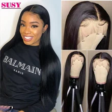 

HD Transparent Bone Straight Human Hair 13x4 Lace Frontal Wigs For Women 30 Inch Lace Front Wig Brazilian Human Hair Closure Wig