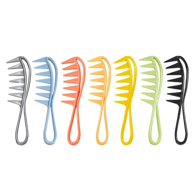 Peigne à huile à dents larges de couleur dessin animé, peigne arrière en  forme d'os de poisson, brosse à cheveux, outil de coiffure, 1 pièce -  AliExpress