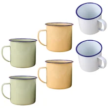 

6 Pcs Practical Enamel Cups Simple Water Mug Enamel Tea Cup Water Drinking Cups
