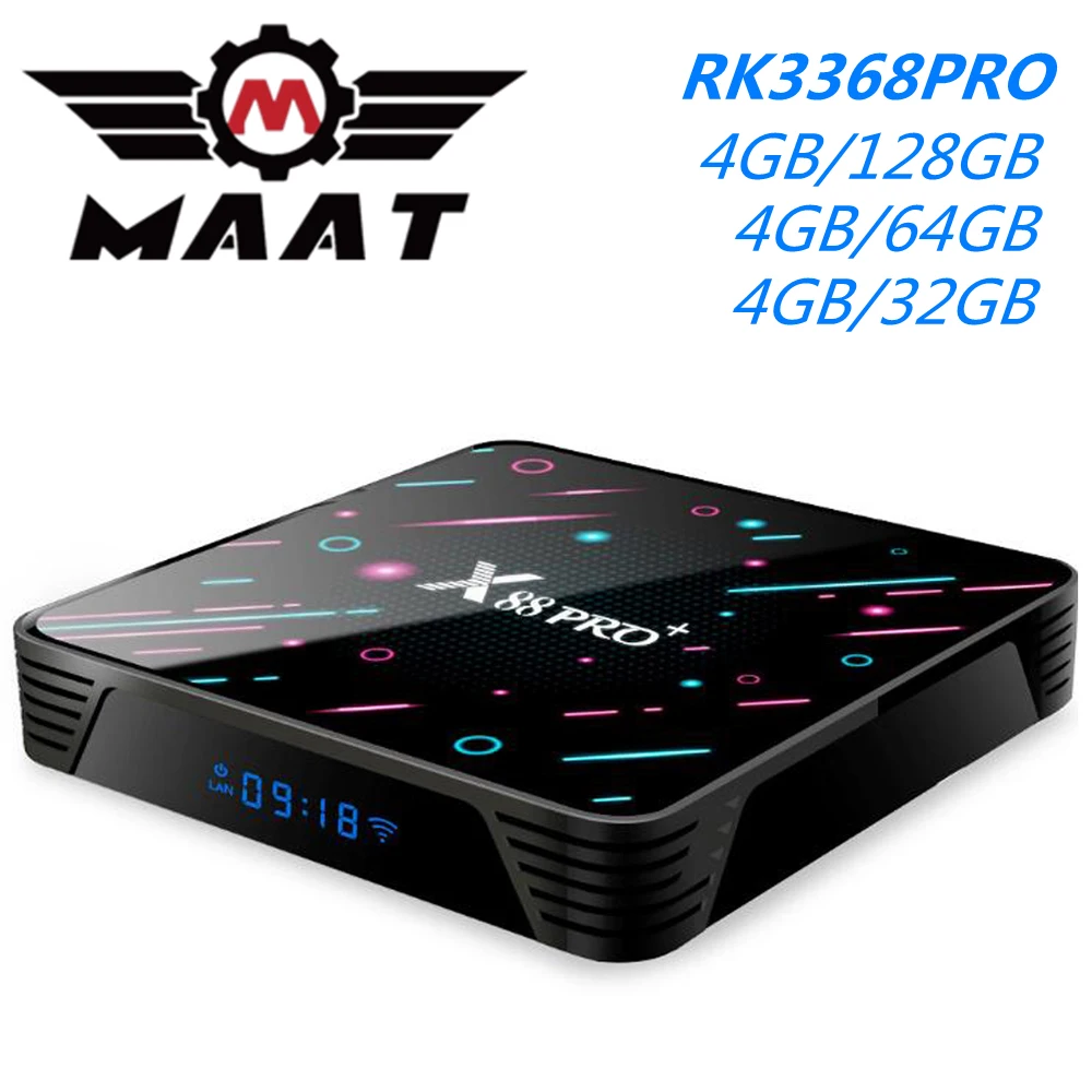 10 шт./лот X88 PRO Plus Android 9,0 Смарт ТВ приставка 4K ТВ приставка RK3368 PRO Восьмиядерный 4 Гб ОЗУ 128 Гб 64 Гб ПЗУ 5G Wifi H.265 X88PRO