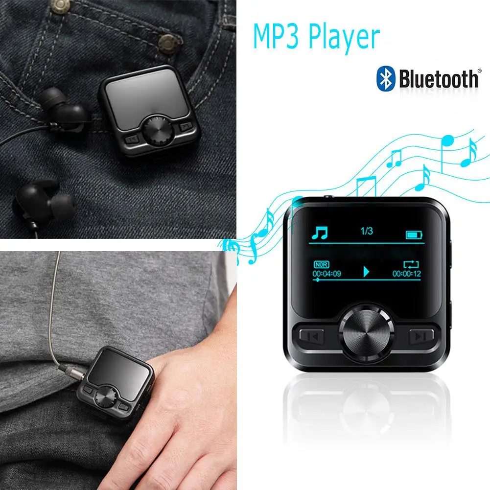 Новейший 1,2 дюймовый OLED цветной дисплей M9 HIFI Спортивный Bluetooth клип MP3 плеер Диктофон Hifi MP3
