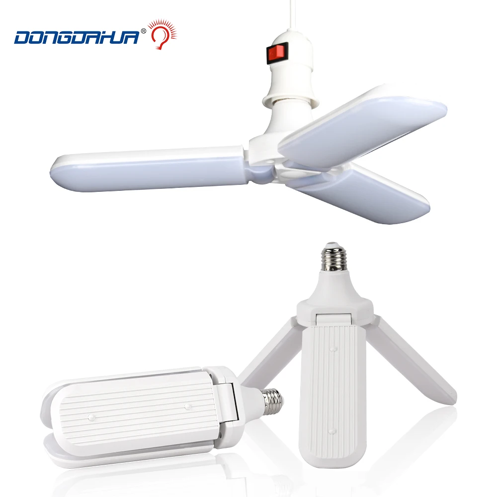 

LED Bulb 45W E27 110V/220V Super Bright Modern Foldable Fan Blade Angle Adjustable Ceiling Lamp Blade Bulb for Indoor Home