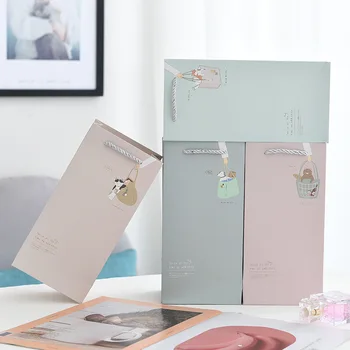 

Ins Wind Small Gift Bag Glass Carry Birthday Cartoon Animal Paper Universal Packing Bags