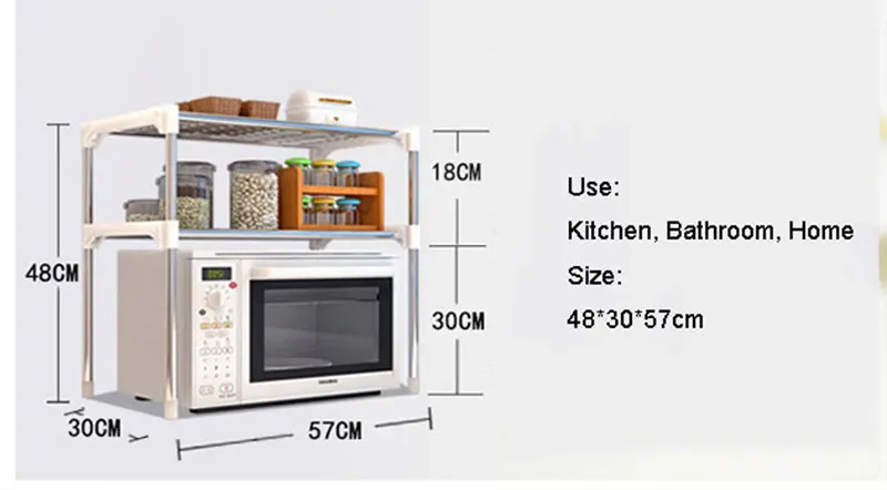 Регулируемая полка для микроволновой печи разборной стеллаж из нержавеющей стали кухонные полки для посуды домашний держатель для хранения ванной комнаты