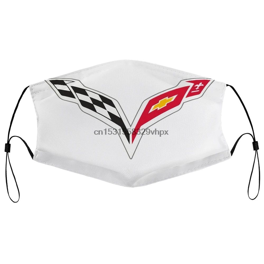 Dust Mask With Filter Corvette Collage Logo Racing Black 2-Sided Licensed C7 SALE Mouth Face | Аксессуары для одежды