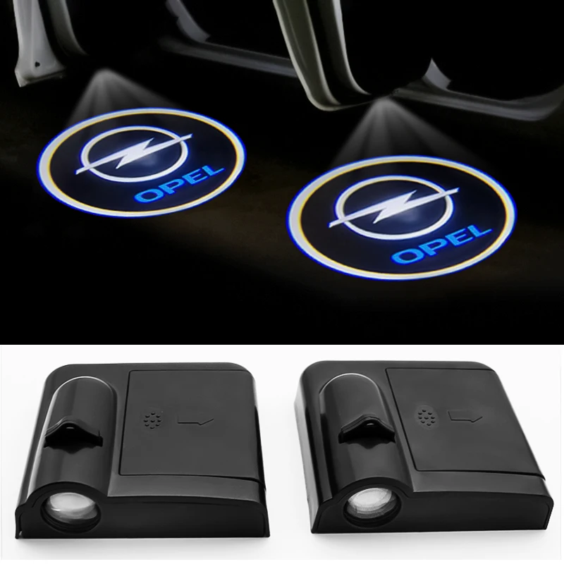 2 Luci Di Benvenuto Per Auto - Proiettore Logo Portiera, Ali D'Angelo, Nero